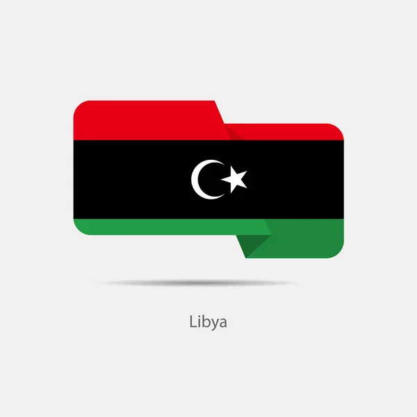 Libyen flagga logo — Stock vektor