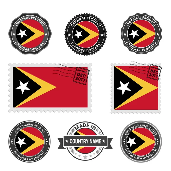Набір кольорових марок Східного Тимору — стоковий вектор