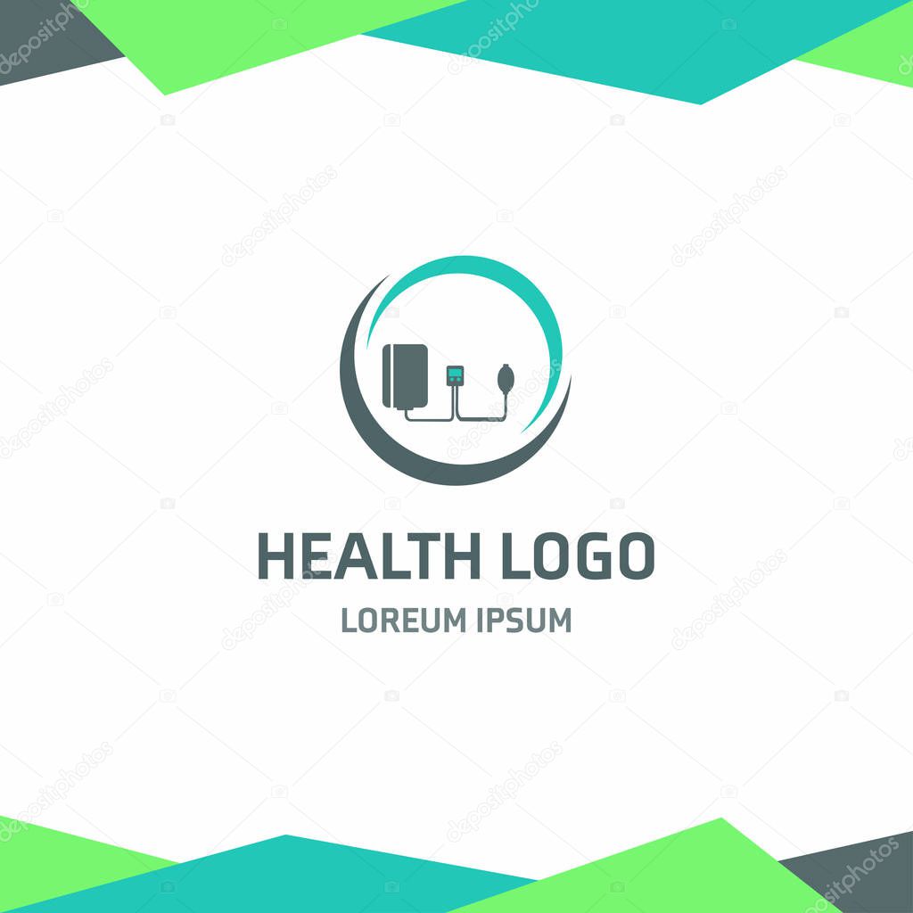 Health logotype icon on white background, vector illustration