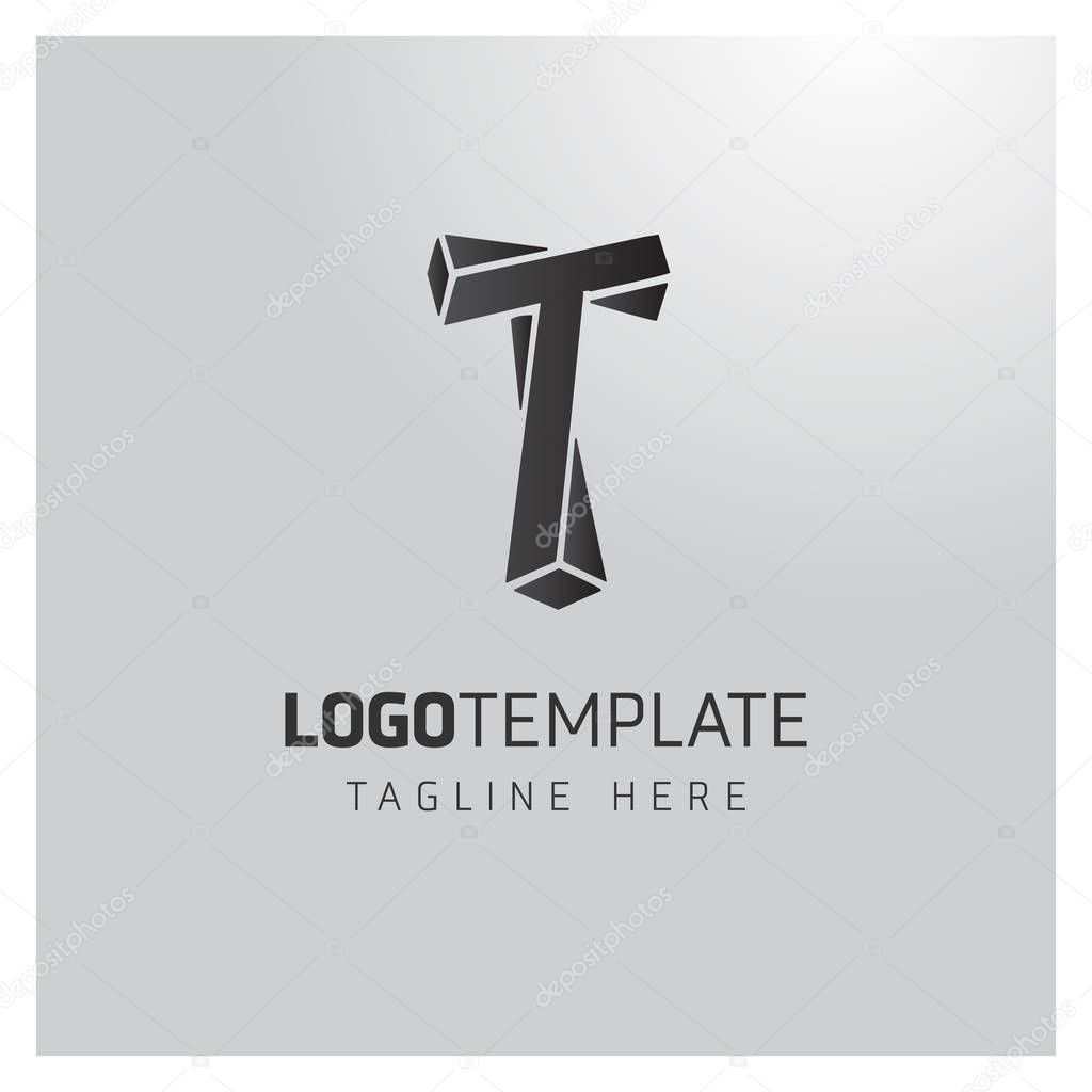 Business Logo Design with Letter T, Vector illustration