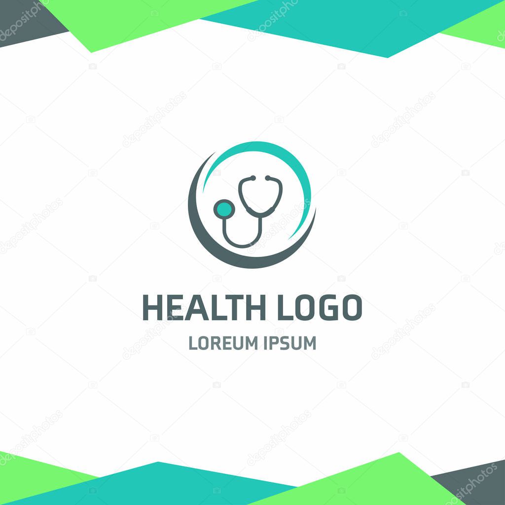 Health logotype icon on white background, vector illustration