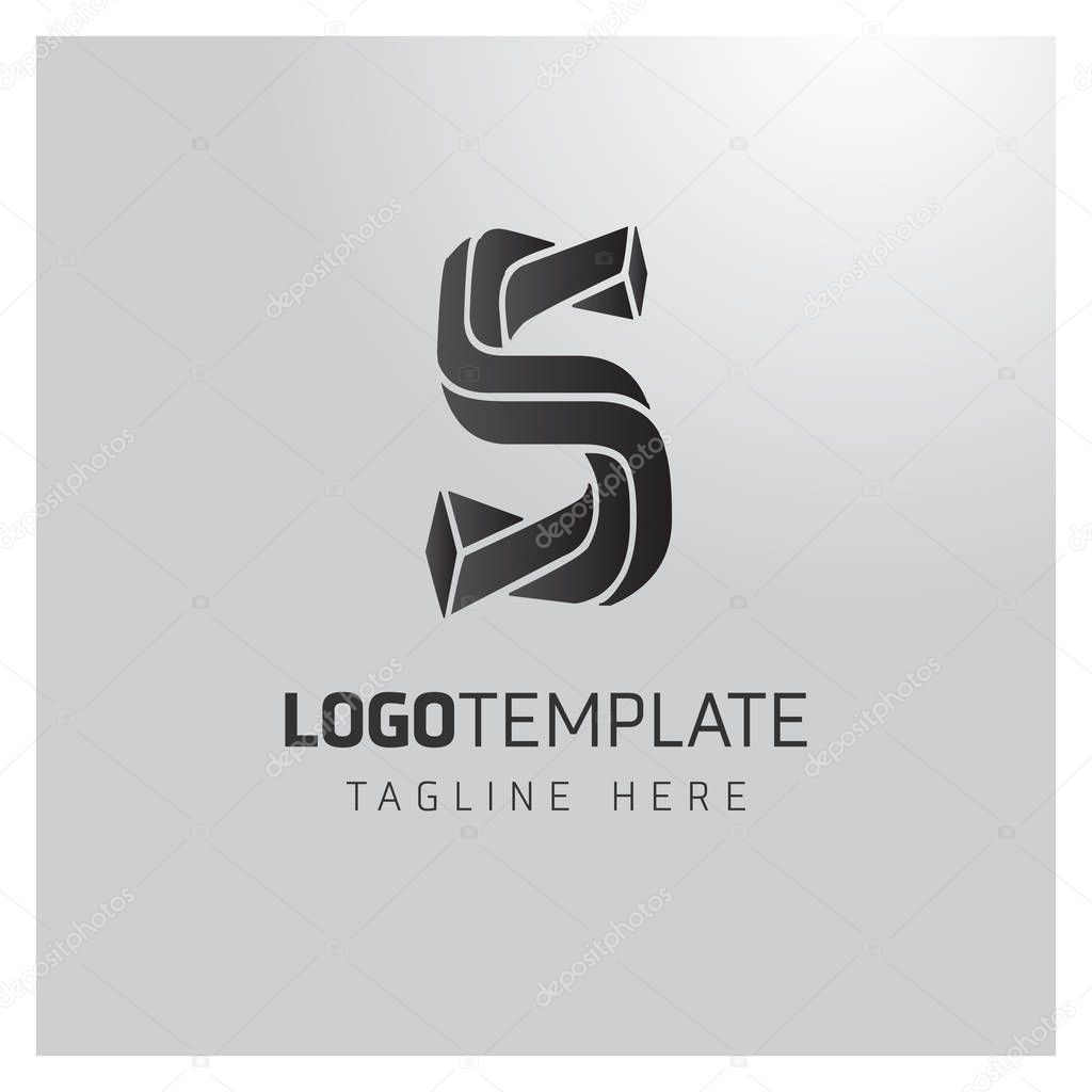 Business Logo Design with Letter S, Vector illustration