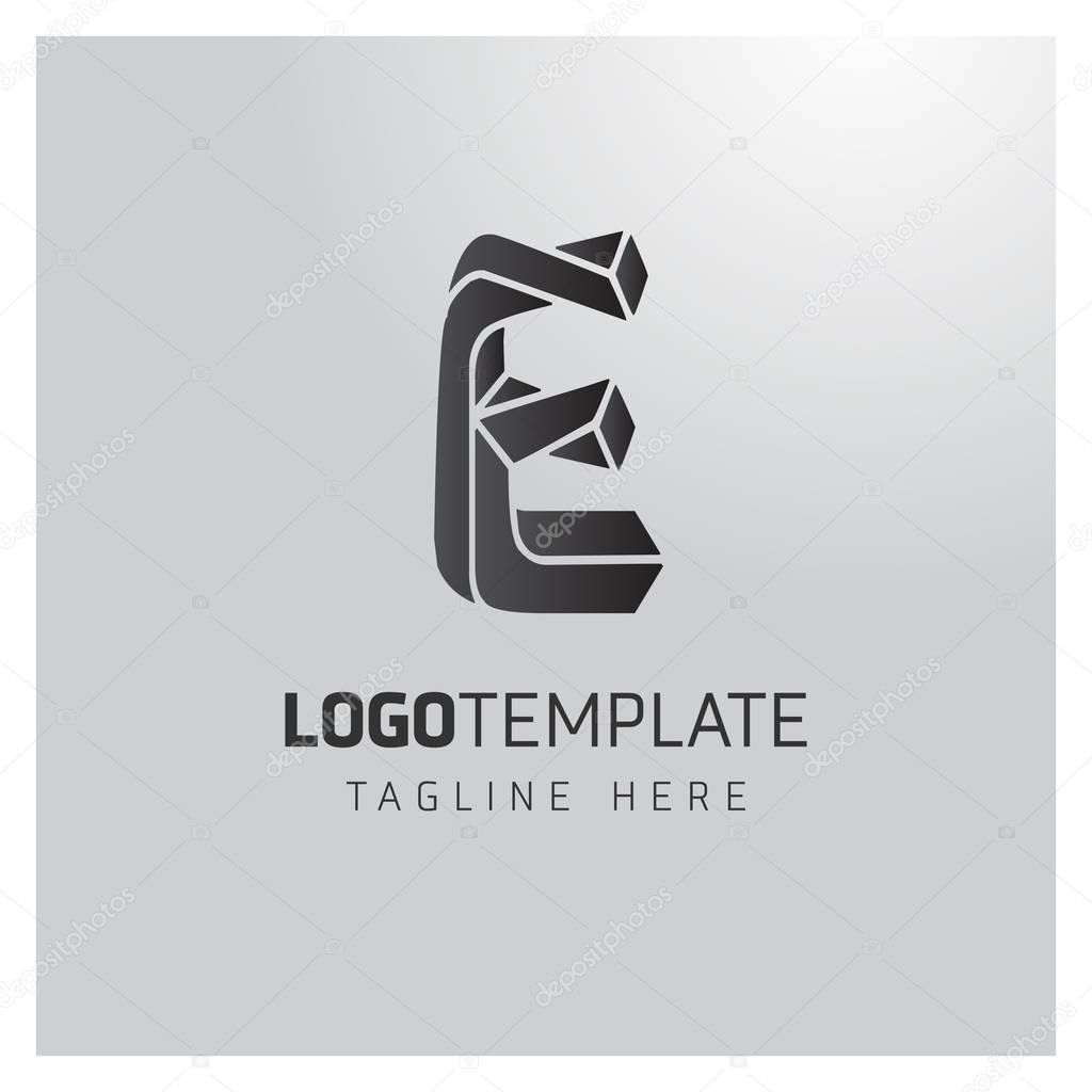 Business Logo Design with Letter E, Vector illustration