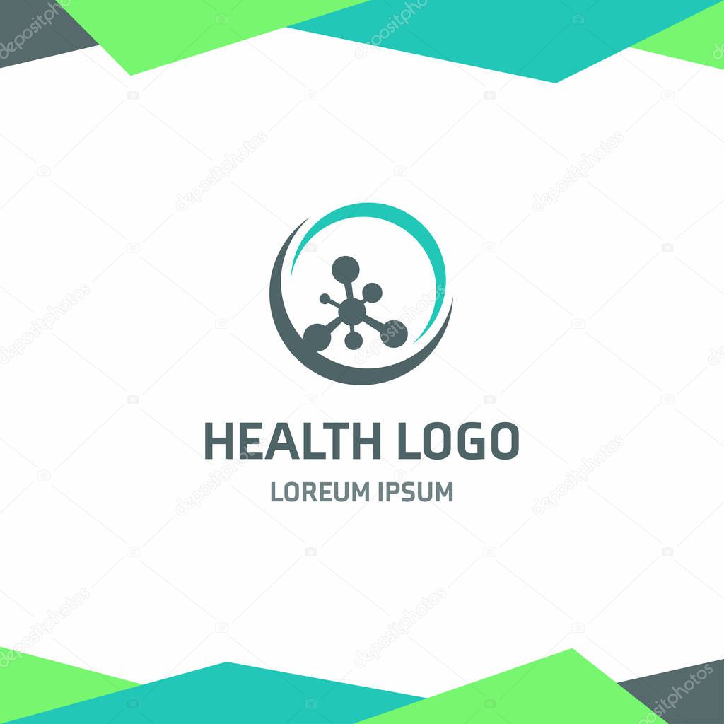 Health logotype icon on white background, vector illustration