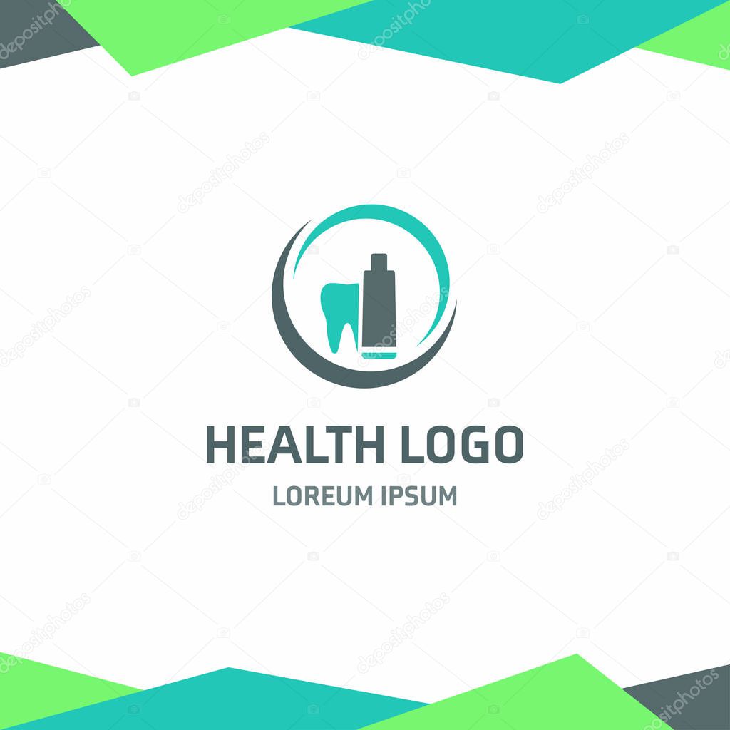 Health logotype icon on white background, vector illustration