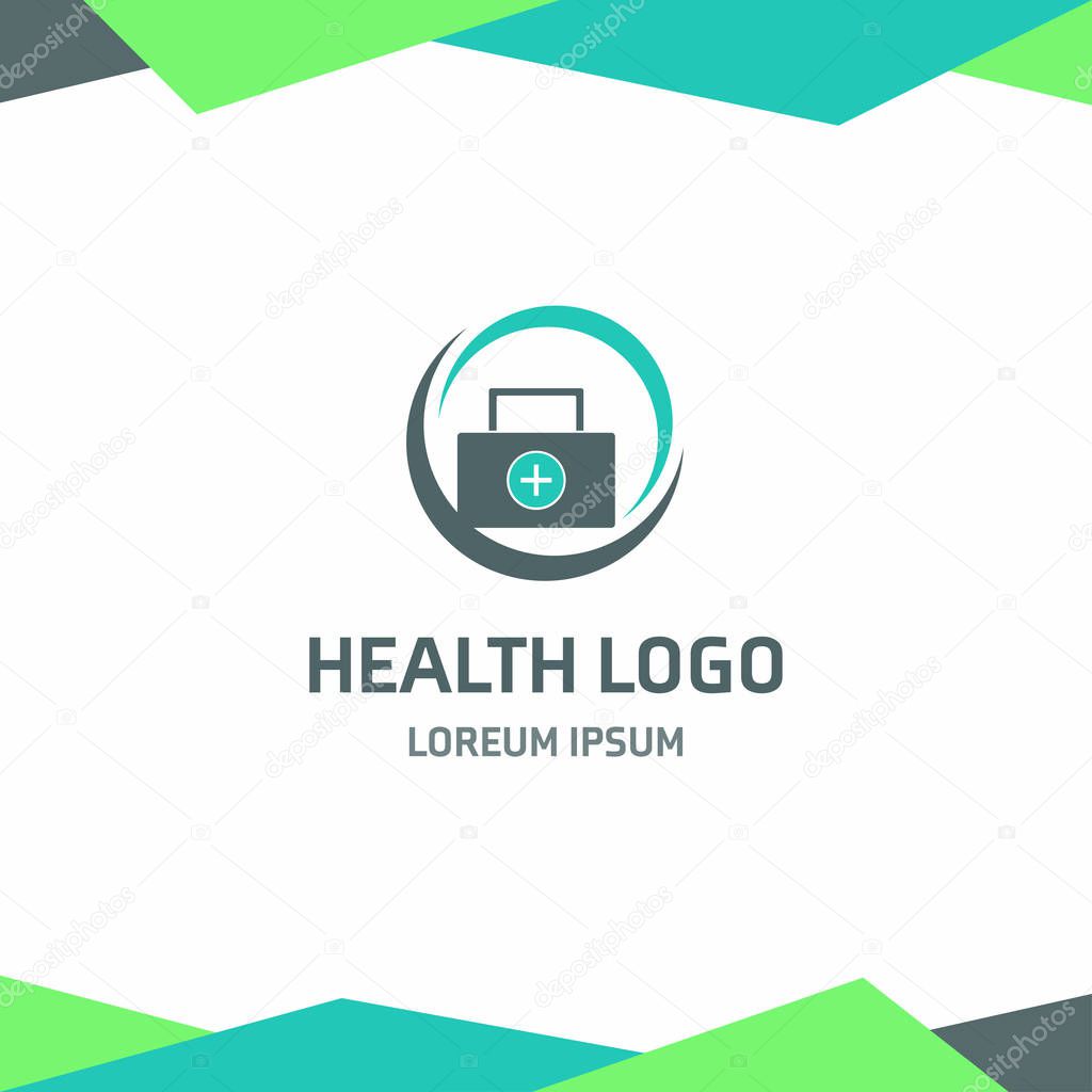 Health logotype icon on white background, vector illustration