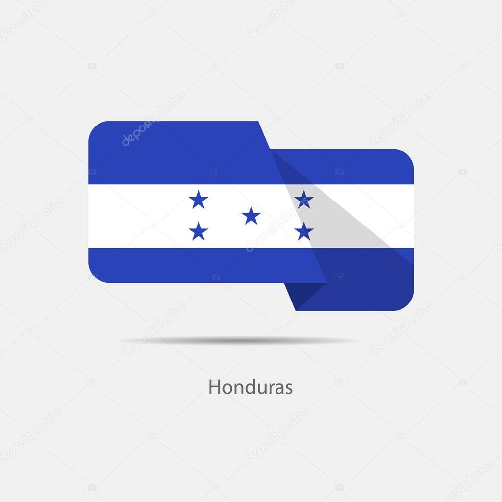 Honduras national flag logo illustration with shade and bend over white background