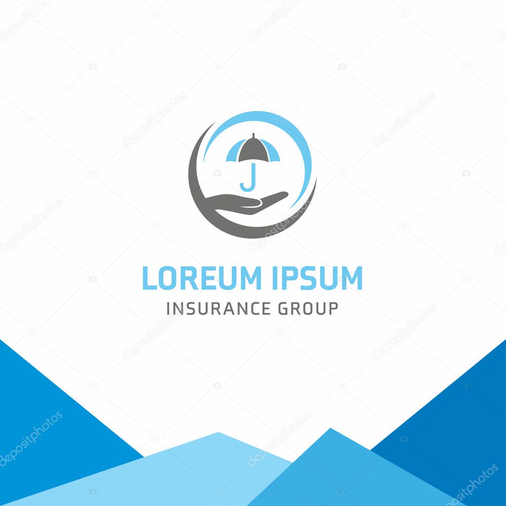 Insurance group logo with loreum ipsum company name, vector illustration