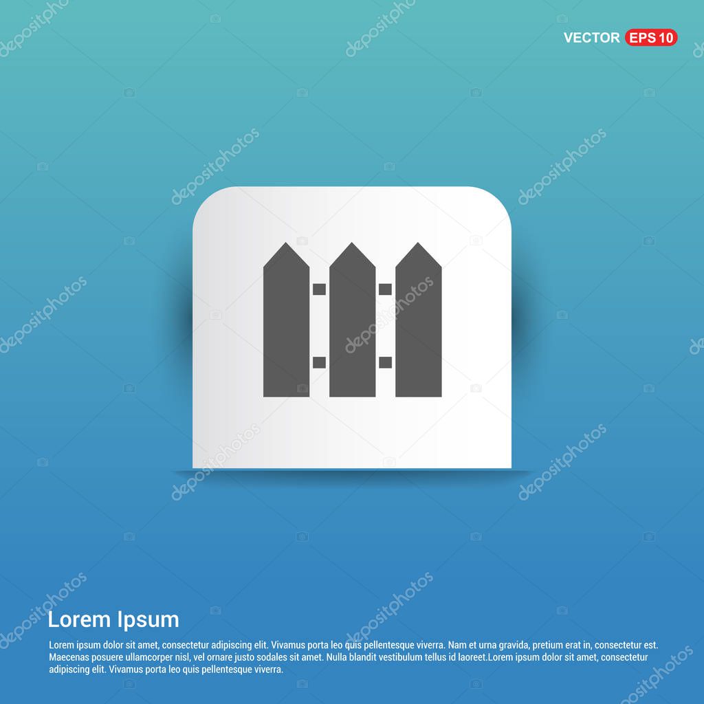 Fence blue icon. vector illustration