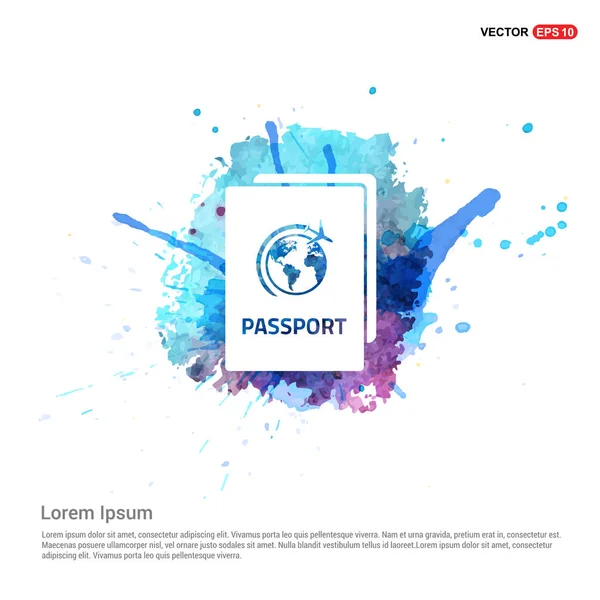 Passeport icône plate — Image vectorielle