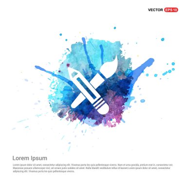 kalem ve boya fırçası ile simge Düzenle