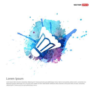 Badminton düz simgesi