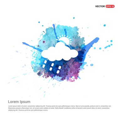 Güneş ve bulut hava simgesi  