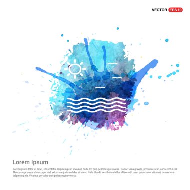 Dalgalar düz simgesi