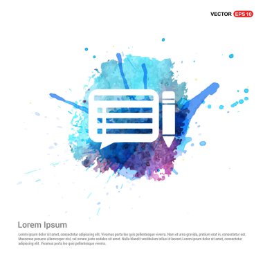 konuşma balonu ve kalem düz simgesi