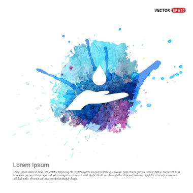 elinde düz simge damla