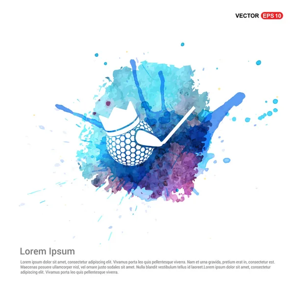 Golf ball logo ikon — Stock vektor