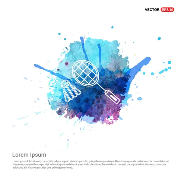 Badmintonschläger und Federball-Ikone — Stockvektor