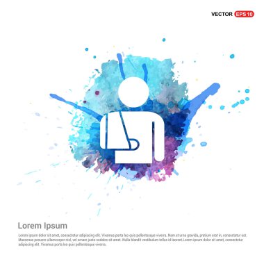 Bandaj simgesi kırık kollu adam