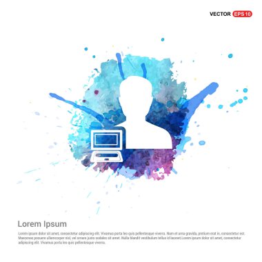 dizüstü bilgisayar ve kullanıcı simgesi