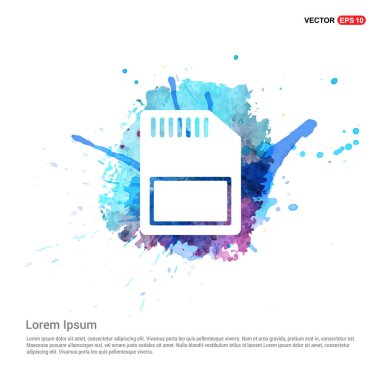 bellek kartı düz simgesi