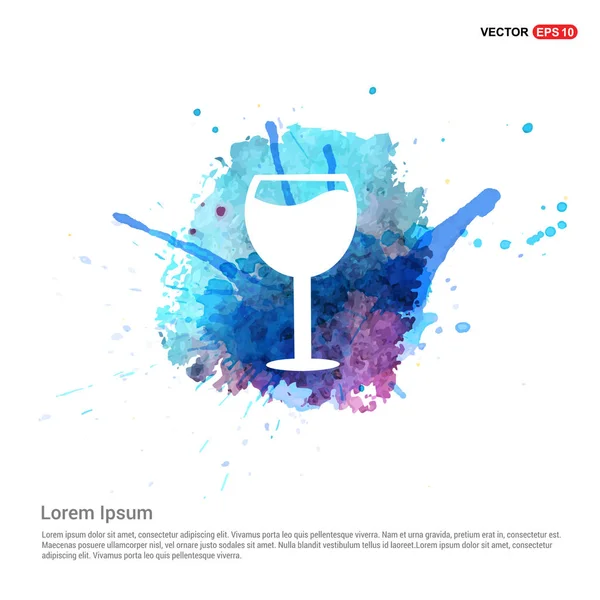 Icono azul de copa de vino — Vector de stock