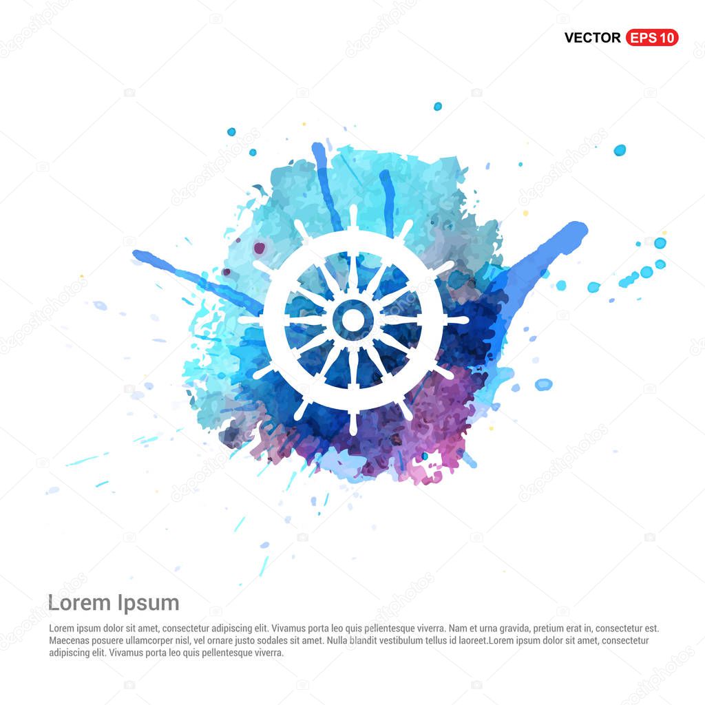 Ship steering wheel icon. vector illustration