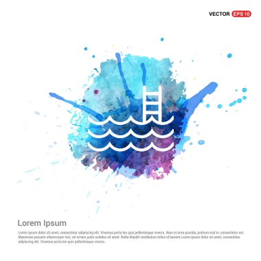 Yüzme Havuzu düz simgesi