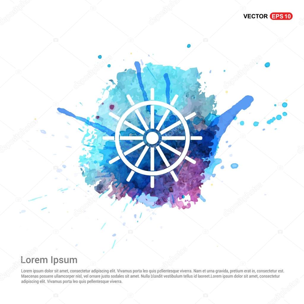 Ship steering wheel icon. vector illustration