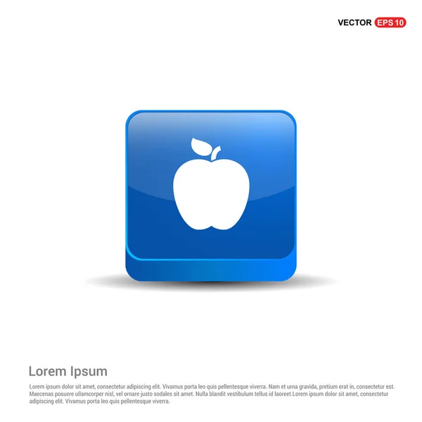Icona mela in pulsante blu — Vettoriale Stock