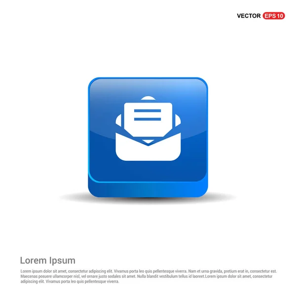 Icône enveloppe en bouton bleu — Image vectorielle