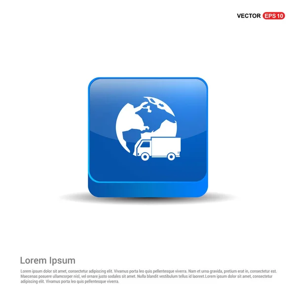 Icono de entrega mundial con camión — Vector de stock