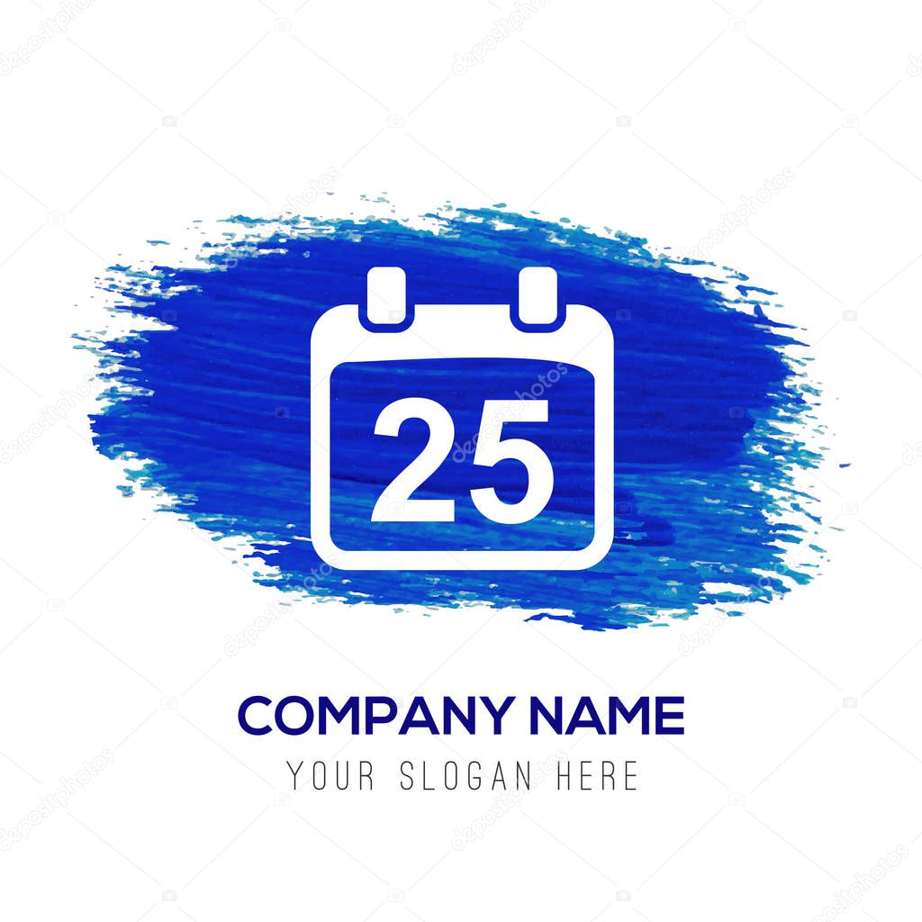 Business logo with calendar  icon on blue background, vector illustration