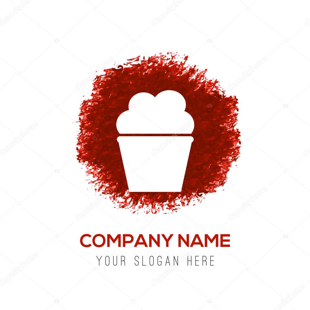 Business logo with cake flat icon, vector illustration