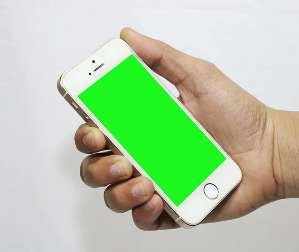 녹색 화면이 달린 스마트폰 — 스톡 사진