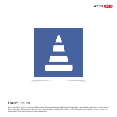 Trafik koni ile düz simgesi 