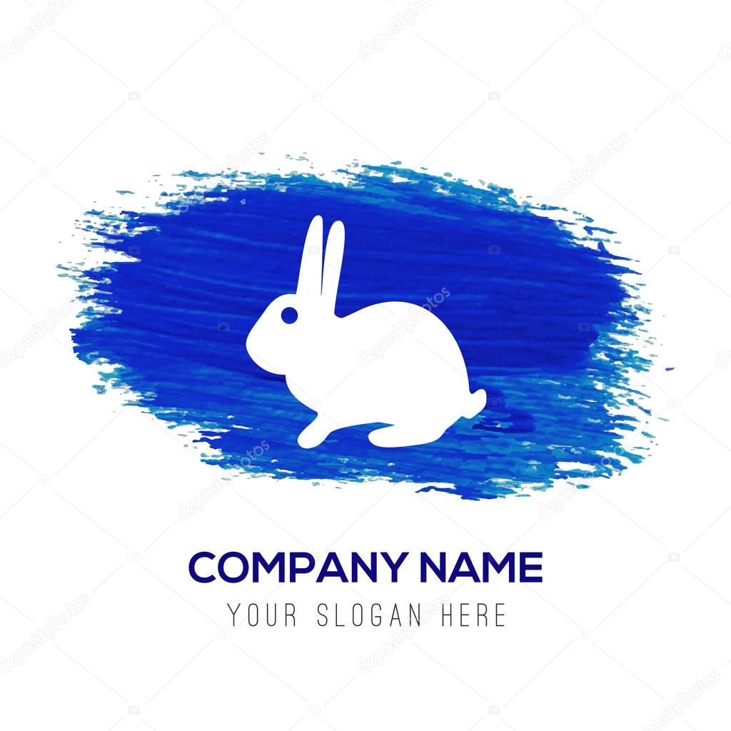 Business logo with rabbit flat icon, vector illustration