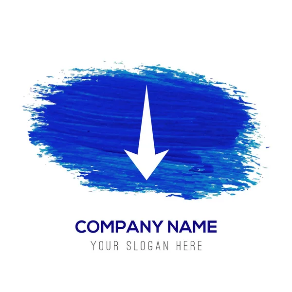 Logo de negocio con icono de flecha hacia abajo — Vector de stock