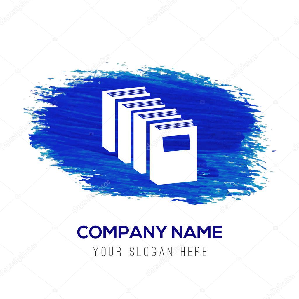 Business logo with books flat icon , vector illustration