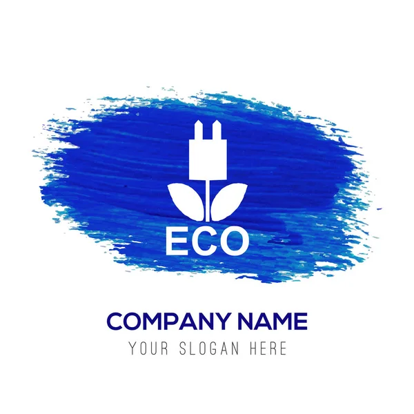 Eco plug icône plate — Image vectorielle