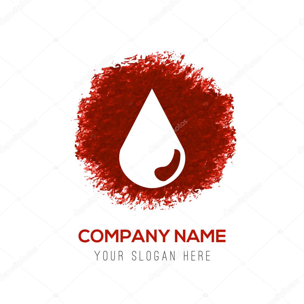 Business logo with water drop flat icon, vector illustration