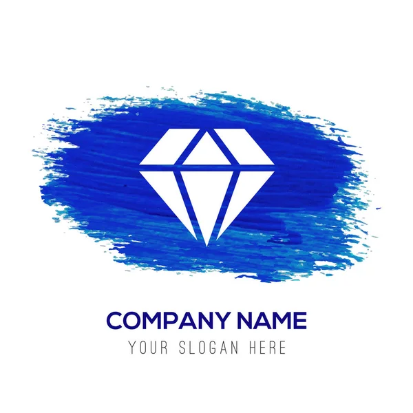 Diamond icon in blue button — Stock Vector