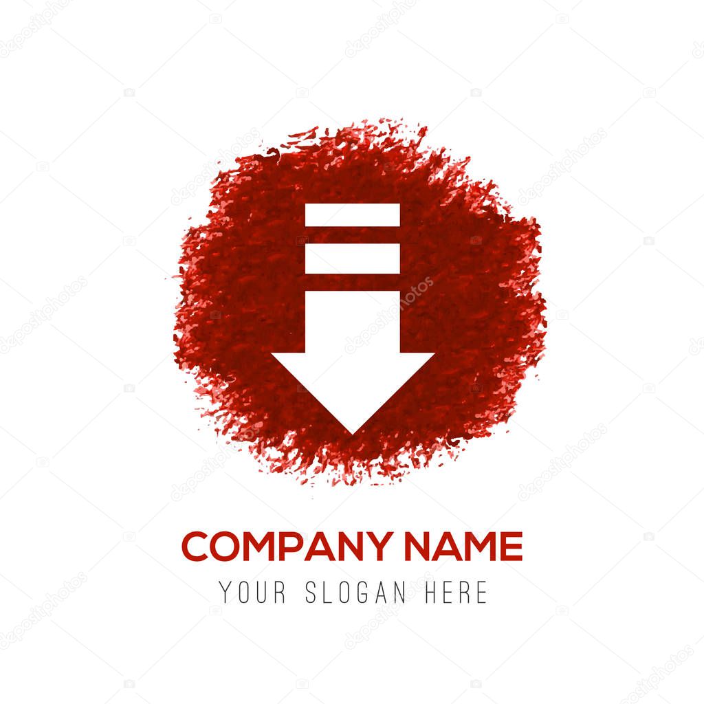 Business logo with Down arrow icon, vector illustration