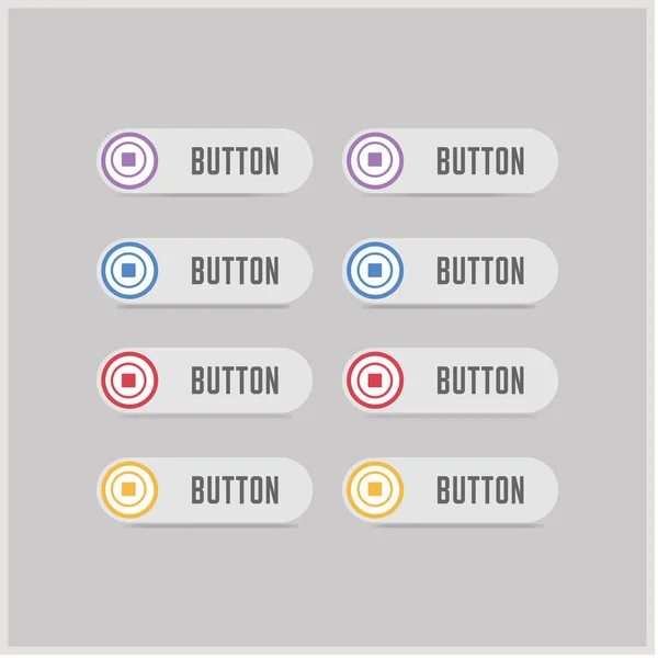 Parar botões ícone — Vetor de Stock