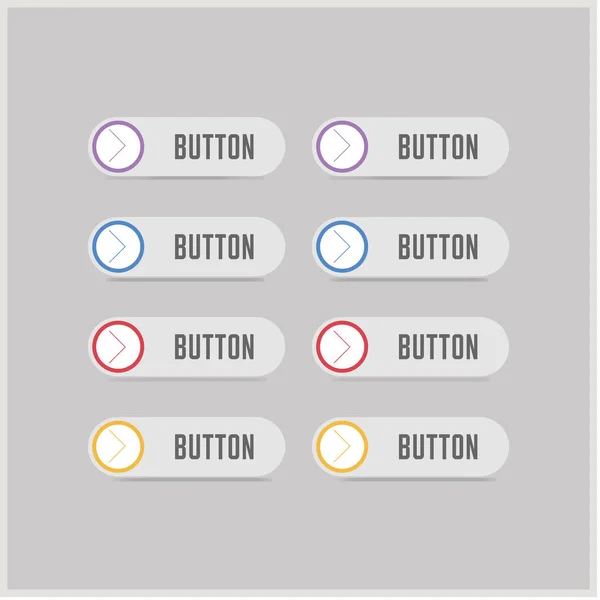 Ensemble de boutons fléchés suivants — Image vectorielle