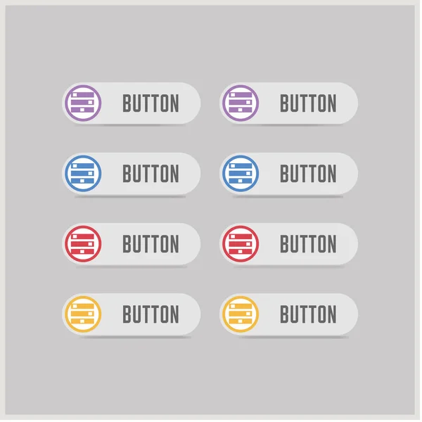 Computer Server button Icons — Stock Vector