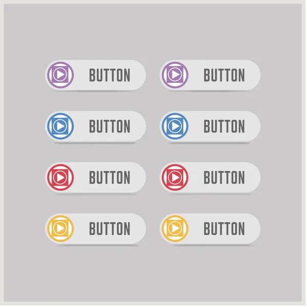 Ícones de botão de jogar — Vetor de Stock