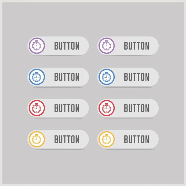 Ícones de botão do relógio — Vetor de Stock