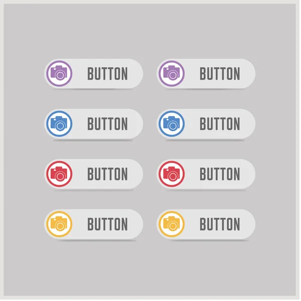 Set of photo camera buttons — Stock Vector