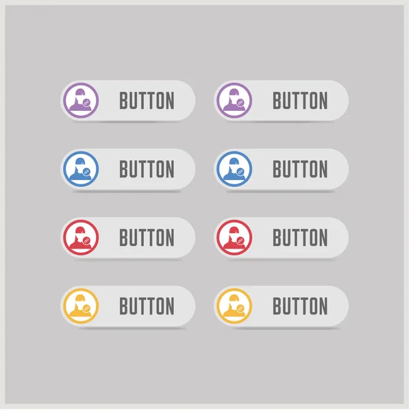 Anexar ícones de botão do usuário — Vetor de Stock